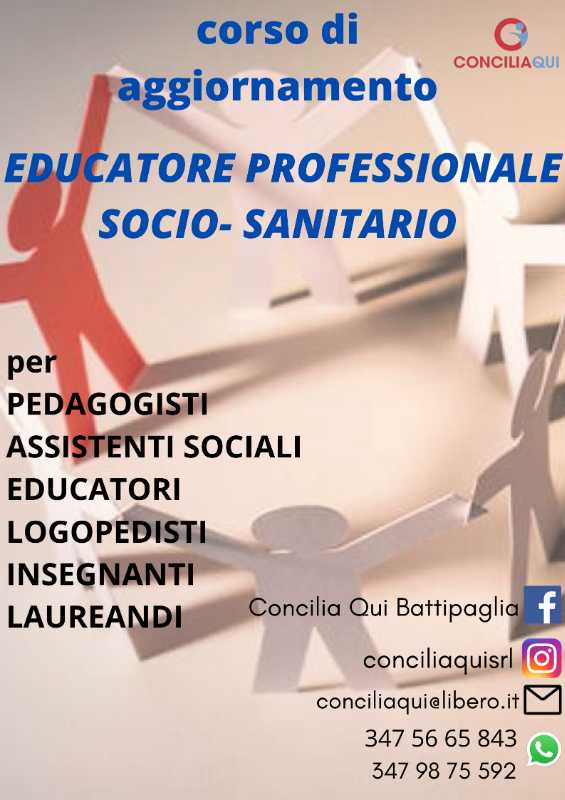 CORSO EDUCATORE PROFESSIONALE SOCIO - SANITARIO